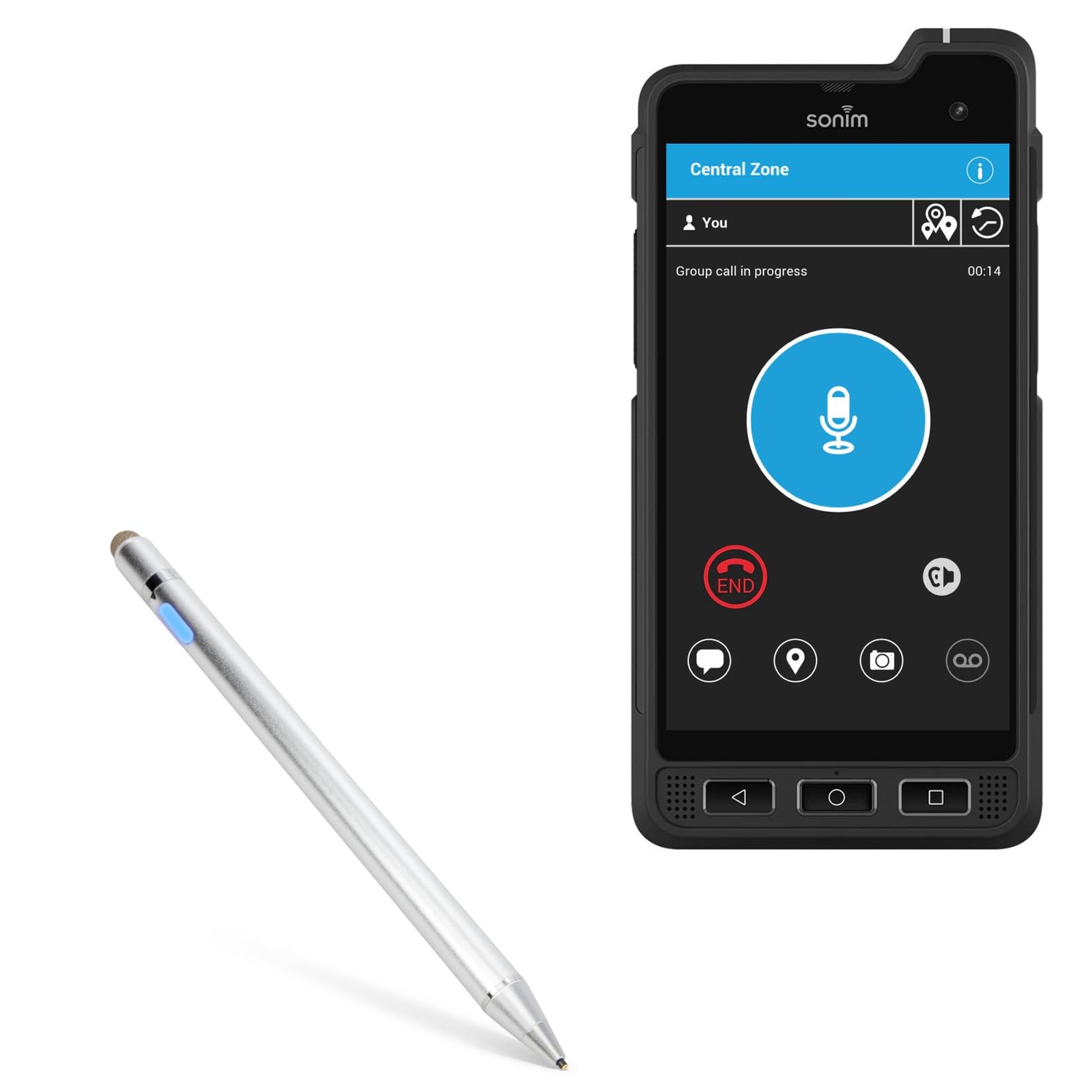 BoxWave Stylus Pen Compatible with Sonim XP8 - AccuPoint Active Stylus, Electronic Stylus with Ultra Fine Tip for Sonim XP8 - Metallic Silver