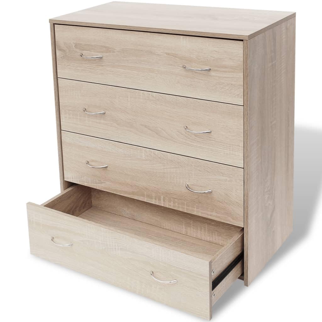 Cómoda con 4 cajones de madera roble de 60x71 cm para pasillo
