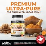 Curcumine curcuma 1500mg | Suppléments curmériques + Relief de douleur articulaire au poivre noir & Pilules anti-inflammatoires , Suppléments de Curcumine à haute puissance avec Pepper noir , Non-OGM , sans gluten , 180 Ct