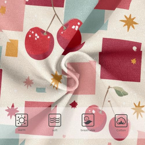 Wusikd Cherry Squares Girls' Underwear Cotton Stars (2) Girls Briefs Soft Toddler Underwear 2T3