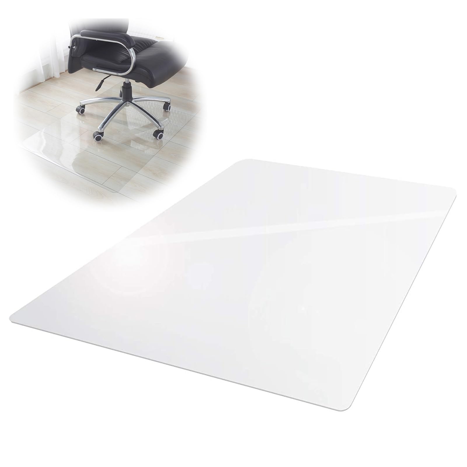 Desk Chair Mat 1mm PVC Transparent mat Office Floor Mat Chair mat Clear Floor Protector for Rolling Chair