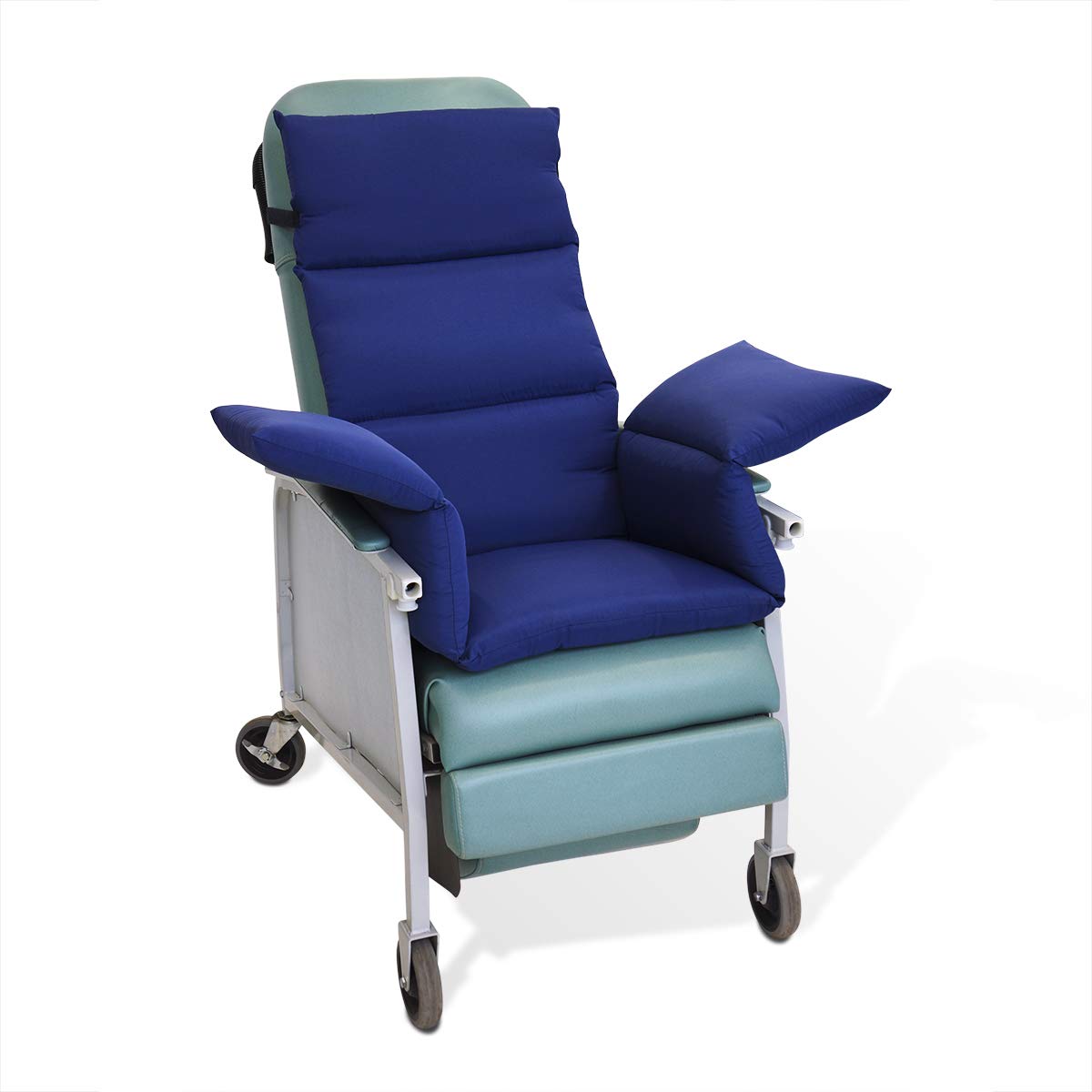 NYOrtho Geri-Chair Comfort Seat Short 47"x18" - Water-Resistant Chair Pad for Sensitive Skin - Quick-Release Buckles - Soft Microfiber Fill - 18-24” Wide - Made in USA - Machine Washable