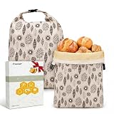 Fruzmzk Bienenwachs Brotbeutel für Hobbybäcker: 43x33cm Wiederverwendbarer Sauerteigbeutel mit Natürlicher Bienenwachsbeschichtung, atmungsaktiv Frische, waschbar für selbstgebackenes Brot 2er Set