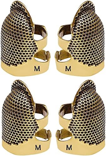Sewing Thimbles, 4PCS Metal Thimbles for Sewing, Durable Finger Protector for Needlework, Embroidery, Quilting Accessories for Protecting Finger