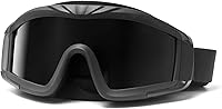 Vista 1 de QWORK Gafas tácticas militares de Airsoft para deportes al aire libre con 3 lentes intercambiables para montar a caballo, negro