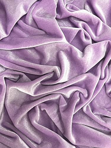 Luxurious Light Lavender Stretch Velvet Fabric by the Yard – Perfect for Dresses, Tops, Costumes & Dance Wear 3 Luxurious Light Lavender Stretch Velvet Fabric by the Yard – Perfect for Dresses, Tops, Costumes & Dance Wear - Image 2