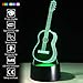 3D Glow LED Night Light Creative Guitar Inspiration 7 Colors Optical Illusion Lamp Touch Sensor Perfect for Home Party Festival Decor Great Gift Idea (Guitar)