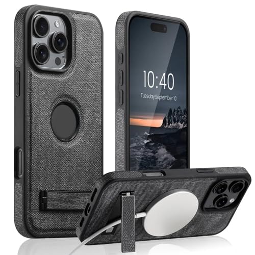 Protection arrière iPhone 12 avec étui en cuir noir rigide et support magnétique style cowboy
