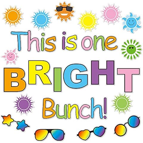 78 Pack Summer Bulletin Board Decorations Set Sunglasses and Sun Cutouts Motivational Header Summer Classroom Decorations with 100 Pcs Glue Point for School Classroom Hawaiian Themed Summer Party Cover