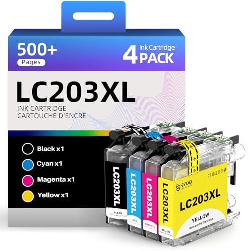 Image of LC203XL LC201XL Ink Cartridges 4 Pack Replacement for Brother LC203 XL LC 203 LC203 LC201 LC-203 LC-201 Color Inks Use for MFC-J480DW MFC-J485DW MFC-J4420DW MFC-J880DW MFC-J885DW MFC-J680DW (BK /C /M /Y)