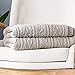 Produktbild Matty-LZ Bedsure Gestrickte Decke TV-Decke Kuscheldecke, mit doppelt genäht zweiseitige Decke Weiches Warm Überwurf Sofadecke (130 x 160 cm, Grau)