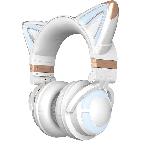 Amazon.com: YOWU RGB Cat Ear Headphone 3G Wireless 5.0 Foldable Gaming  Headset with 7.1 Surround Sound, Built-in Mic \u0026 Customizable Lighting and  Effect via APP, Type-C Charging Audio Cable-White : Video Games