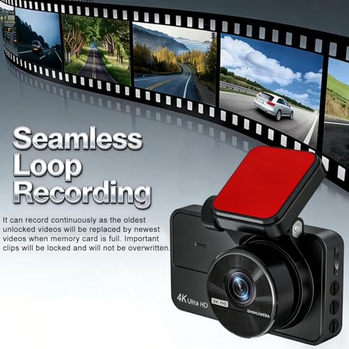 Dual Dash Cam Front and Rear, 4K+2K Dash Camera for Cars, Front Rear Dashcam G-Sensor, 170° Wide Angle, 3" IPS Screen, 24H Parking Monitor, Loop Recording, WiFi & APP Control, with 64GB Card - image 5