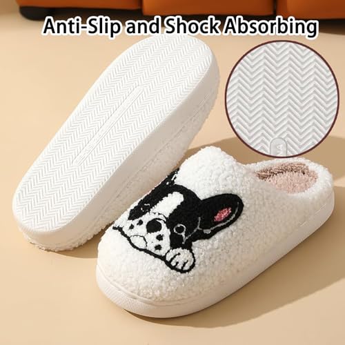 Slippers, Pug Slippers, Cute Dachshund Slippers, Unisex Cute Cartoon Dog Cat Slippers, Warm Plush Memory Foam Animal Indoor Slippers Fuzzy Home Shoes2