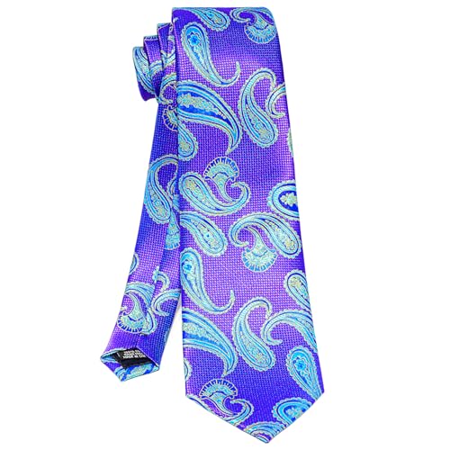 Image of 5PCS Tie and Pocket Square for Men, Silk Necktie and Handkerchief Cufflinks with Gold Ring and Lapel Pin Set
