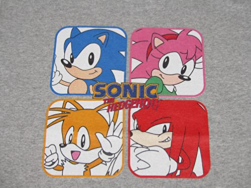 Bioworld Sonic The Hedgehog Characters Squares Boy's Athletic Heather T-Shirt2