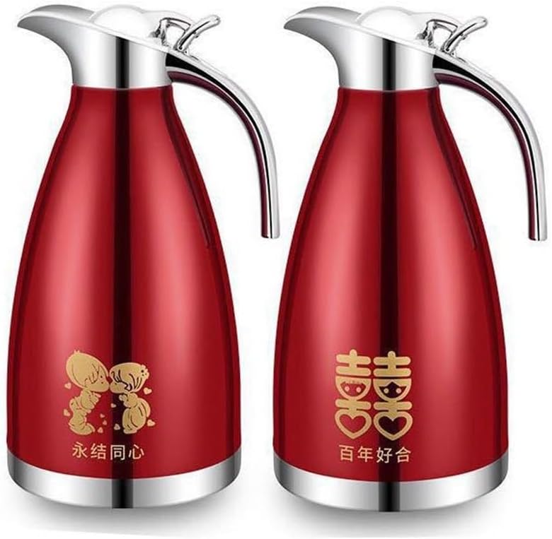 304 Stainless Steel Wedding Wedding Warmer Red Pair of Festive Hot Water Bottle Kettle