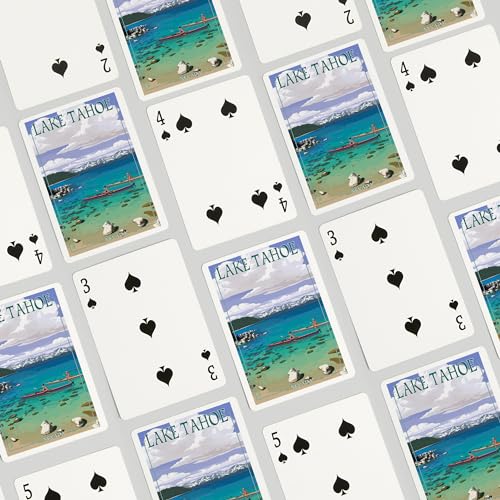 Lantern Press Lake Tahoe Naipes Poker 52 cartas miniatura 4