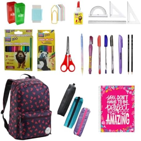 Kit Material Escolar 48 Itens Ensino Médio Fundamental Colegial F...
