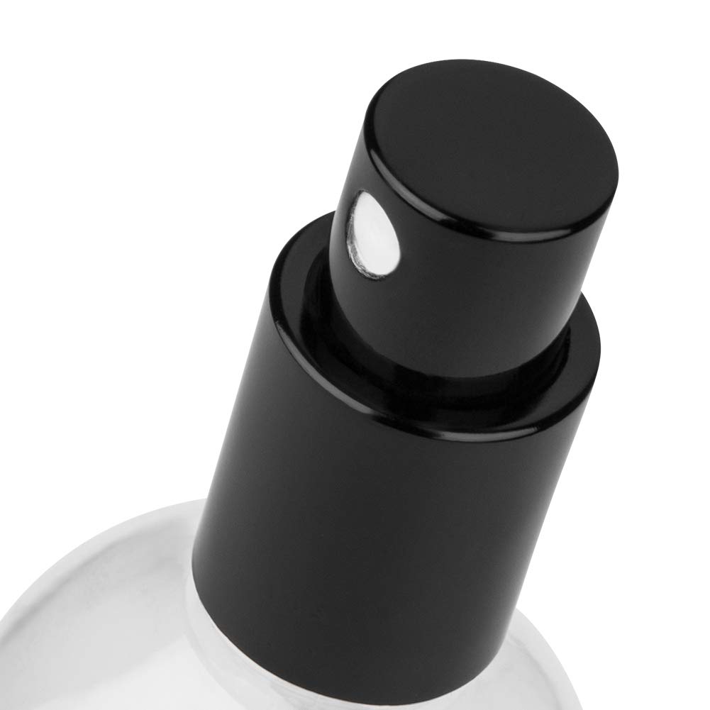 Hydior 2oz Glass Spray Bottles for Essential Oils, Clear Small Spray Bottle with Black Aluminum Sprayer - 2Pack