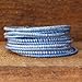 NewCharms 10 Light Blue with White Recycled Flip Flop Bracelets Handmade in Mali, West Africa