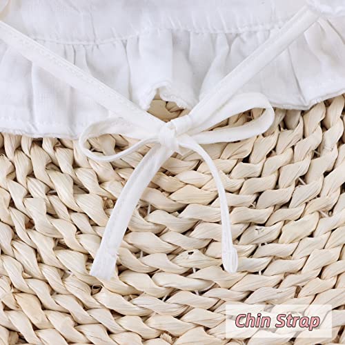 Baby Girl Sun Hats With Bowknot Cotton Infant Bucket Hat Summer Toddler Kids Beach Hats For Girls 0-2 Years (L, Four Flowers-Hollow) #TOP4