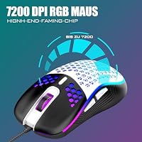 RedThunder K62 60% Verkabelte Gaming Tastatur und Maus Set, QWERTZ DE Layout, Ultraleichte mit Wabenkonstruktion für PC MAC PS5 Xbox Gamer (Weiß - Schwarz) – Ansicht 4