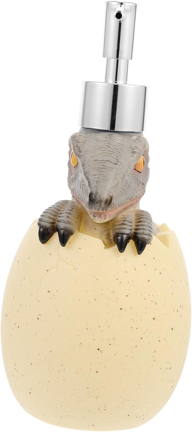 Dinosaur Shaped Lotion Dispenser Bottle Travel Pump Container Creative Eggshell Design for Bathroom Countertops Stylish Practical Liquid Soap Holder