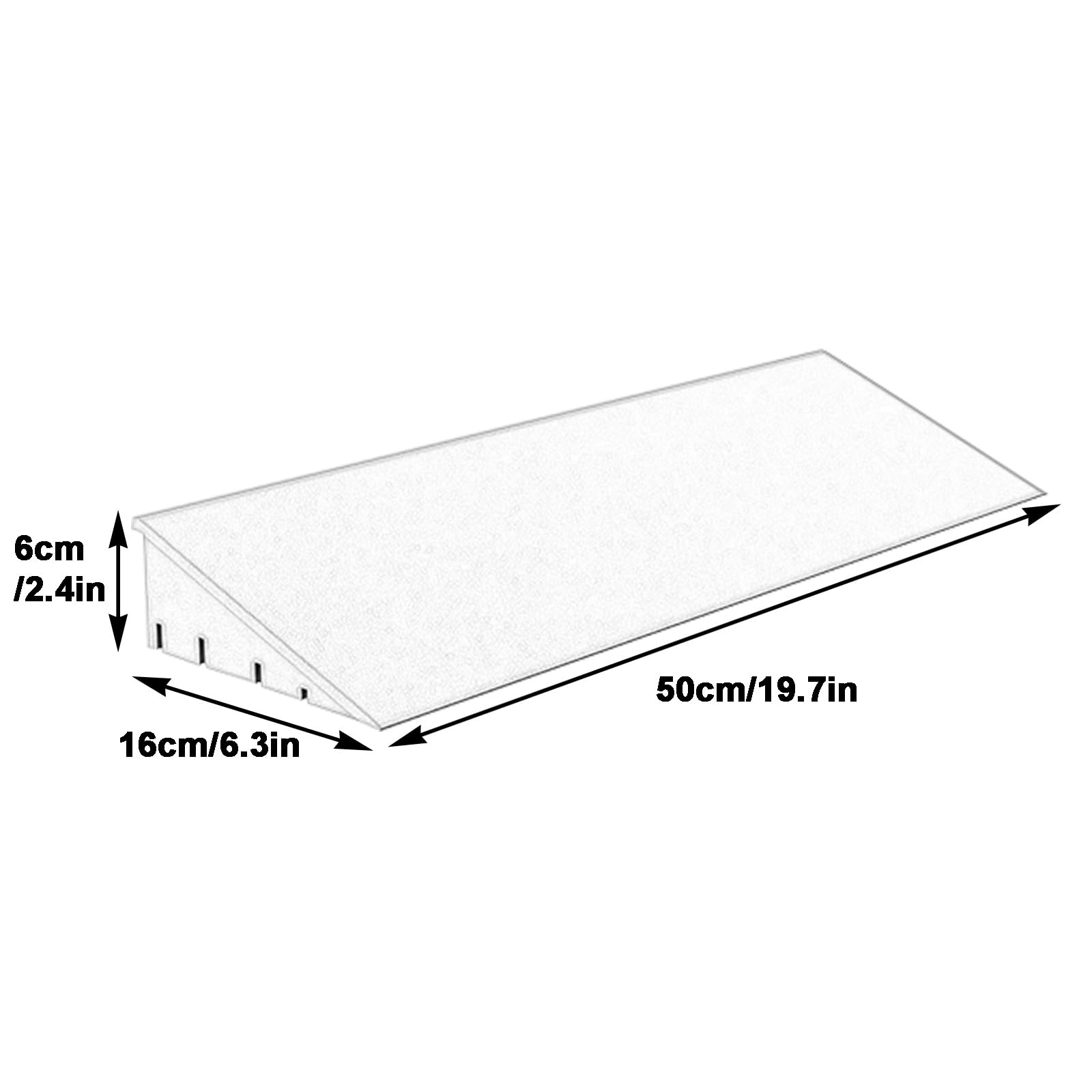 Rampe Rollstuhl, Türschwellenrampe rutschfeste, Tragkraft 3500 kg, für Staubsaugereingänge, Schuppen und Treppen(Gray,50x16x6cm)