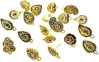 GOELX मेटल एंटीक स्टड इयररिंग्स 10 पेयर का कॉम्बो पैक बनाते हैं