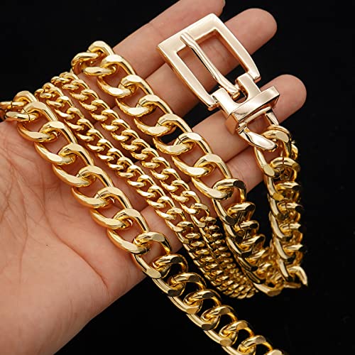 Suyi Chain Belt for Women Girls Gold Metal Waist Chain Multilayer Chunky Chain Belts for Dress4
