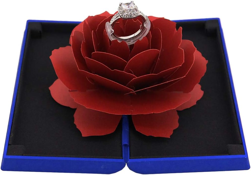Naimo Creative Rose Engagement Ring Box Coin Jewelry Gift Box