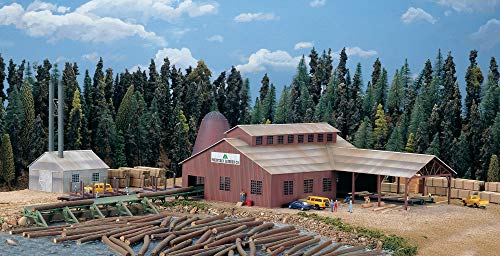 Walthers Cornerstone N Scale Model 174 Brown Scale Mountain Lumber Chevron Sawmill - Kit, (933-3236) #TOP4