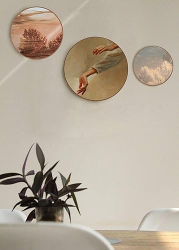 Miniatura 7 de Dedoot - 3 tableros de lona de madera para pintar, tableros redondos de fibra sin terminar para verter pintura, tableros de pintura para artistas de