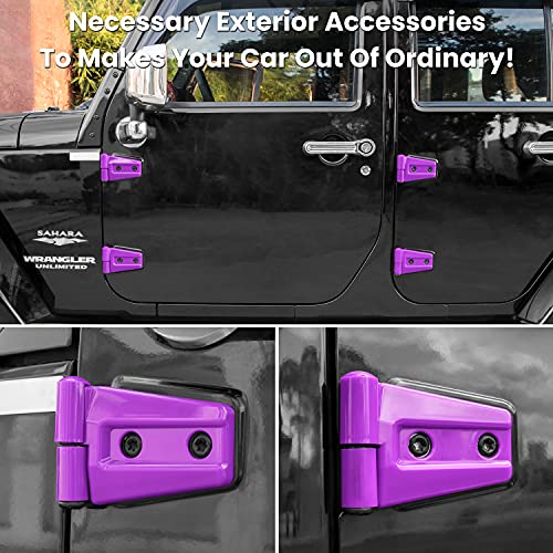 E-cowlboy Door Hinge Cover Trim For Jeep Wrangler JK JKU (2007-2018) - Gloss White Exterior Accessories