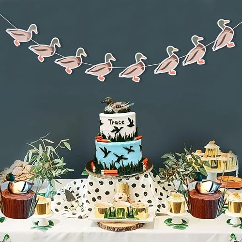 Image of Lucky Duck Banner,Duck Hunting Birthday Party Decorations | One Lucky Duck Party Decor,Boy Girl Duck Theme Birthday Banner Photo Props