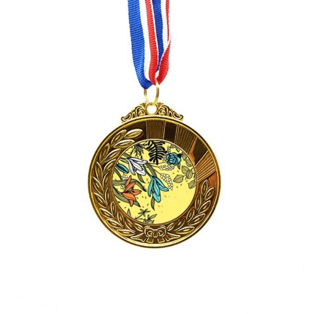 Medalla de oro lily flowers de alta calidad con relieve modern art de lirios 4