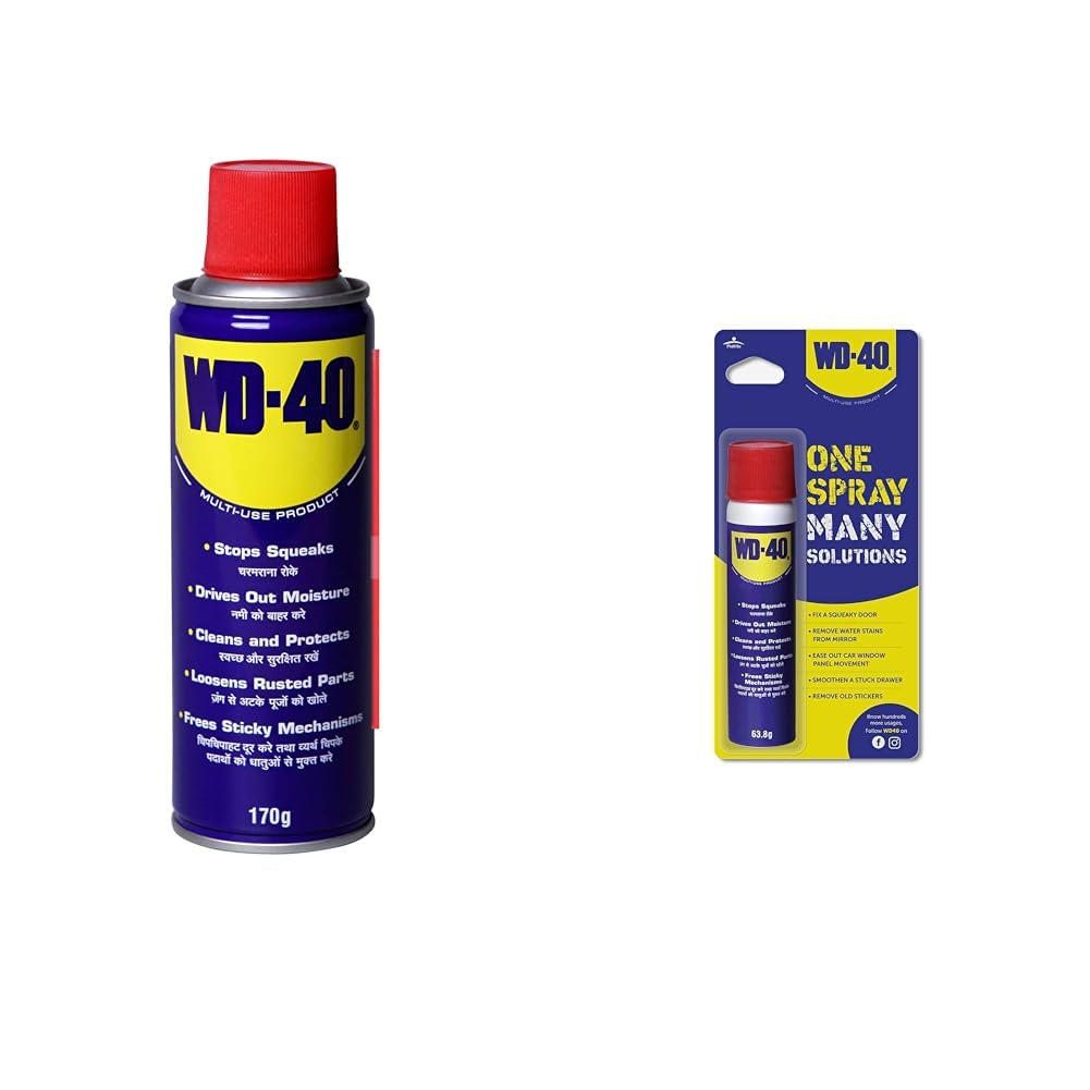 Pidilite WD-40, Multipurpose Spray, Lubricant, Rust Remover, Cleans Bike Chains, Squeak Noise Remove combos