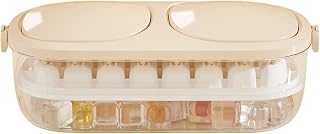 Silikon Ice Cube Tray Square Ice Kuber Easy Easy Release Ice Cube Tray Ice Cube Maker med lock Ice Scoop för hemstänger Partier gjorda av premium Silikon ABS -material 29x9x14.2cm