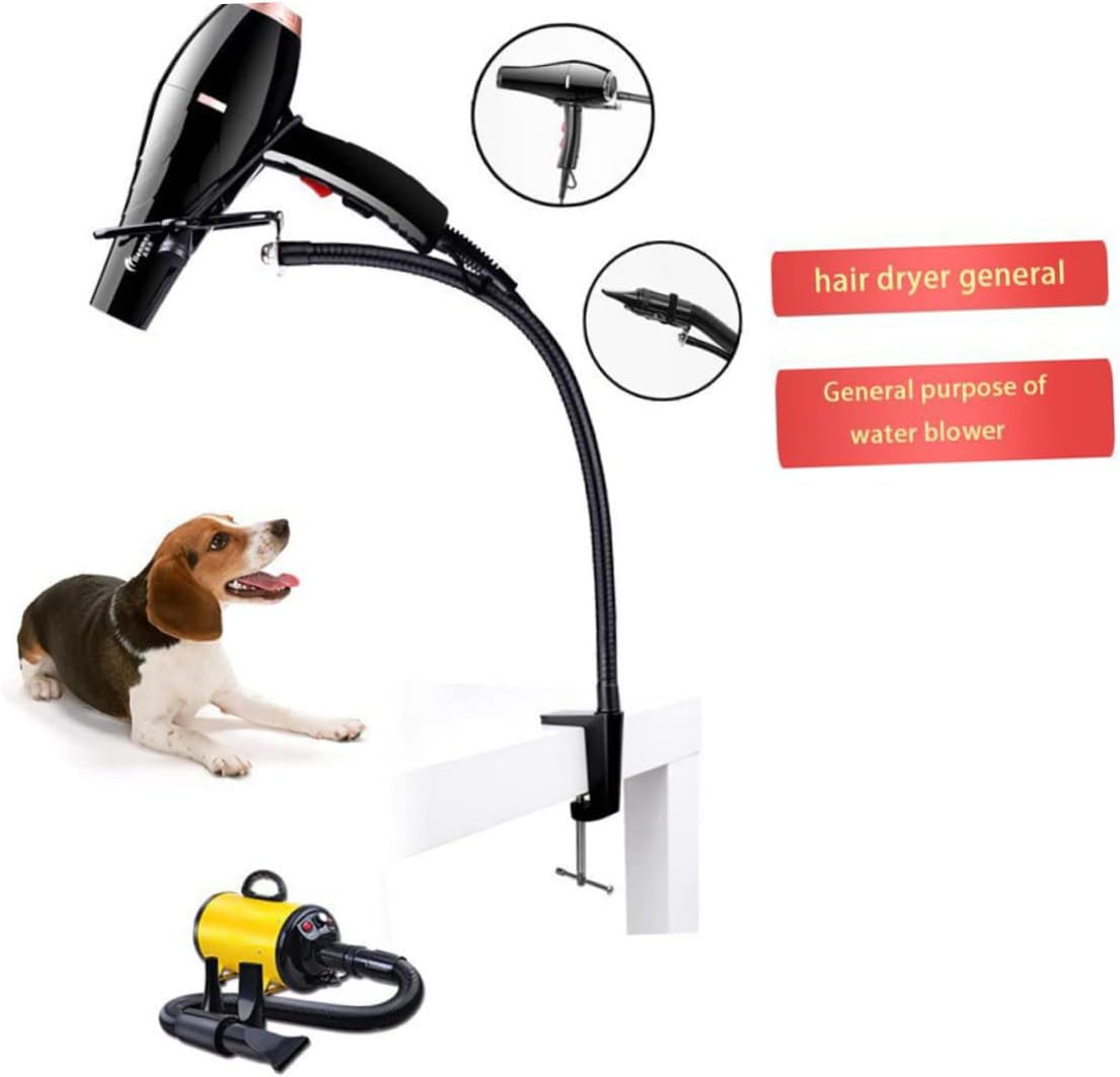 Pet Hair Dryer Stand Holder Hands Hair Dryer Clip for Dog Grooming Space Saving Design with Secure Clamp for Pet Shops and Home Use