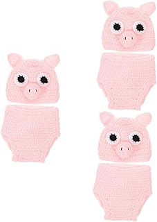 PartyKindom 3 Conjuntos De Roupas De Crochê À Mão Para Recém-Nascidos De Halloween Roupas De Halloween Vestido Para Meninas Roupas De Malha Roupas De Sessão De Fotos Roupa De Sessão