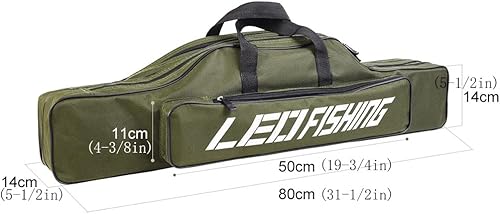 Miniatura 2 de Estuche para caña de pescar, bolsa plegable portátil para caña de pescar, bolsa de almacenamiento de viaje de pesca Oxford de doble capa de gran