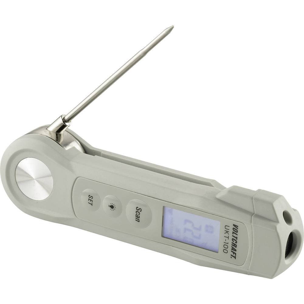 VOLTCRAFT UKT-100 Einstichthermometer Messbereich Temperatur -40 bis 280 °C LED-Taschenlampe, Berührungslose IR-Messung