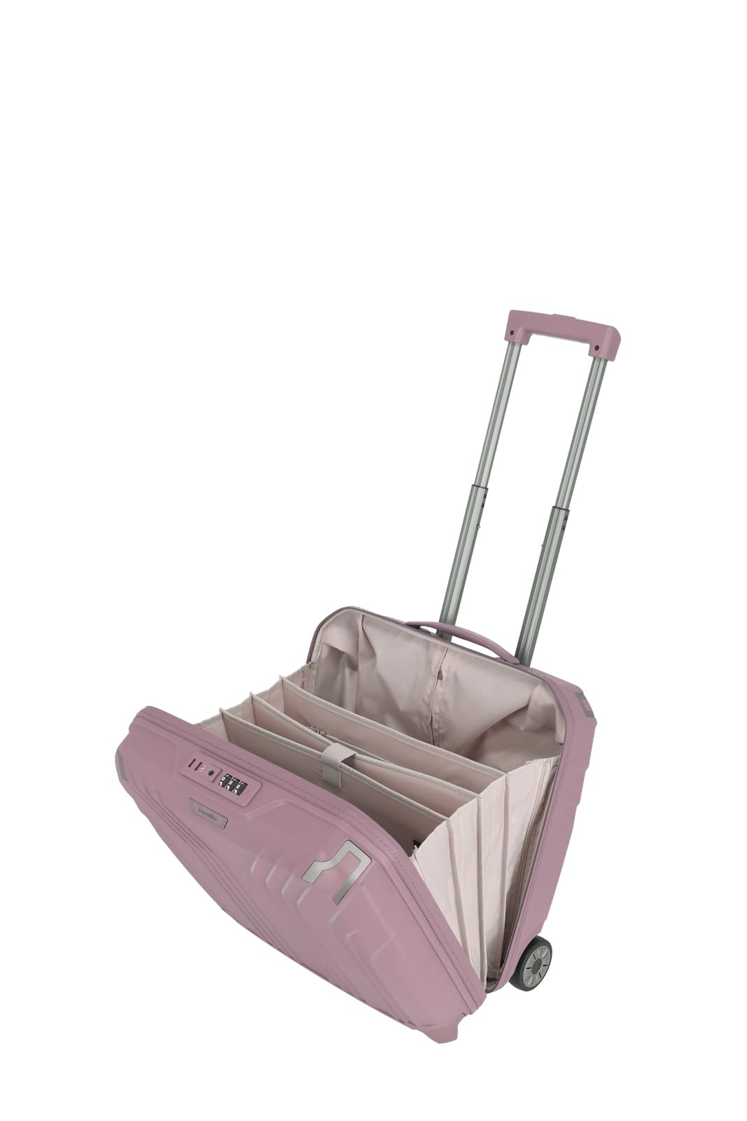 travelite 2 ruote bagaglio a mano trolley per laptop guscio rigido con fodera riciclata, ELVAA: elegante trolley business con angoli protettivi, 42 cm, 30 l