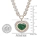 Dazzlingrock Collection Heart Colombian Emerald & Round White Diamond Ladies Halo Style Necklace, 18K Rose Gold