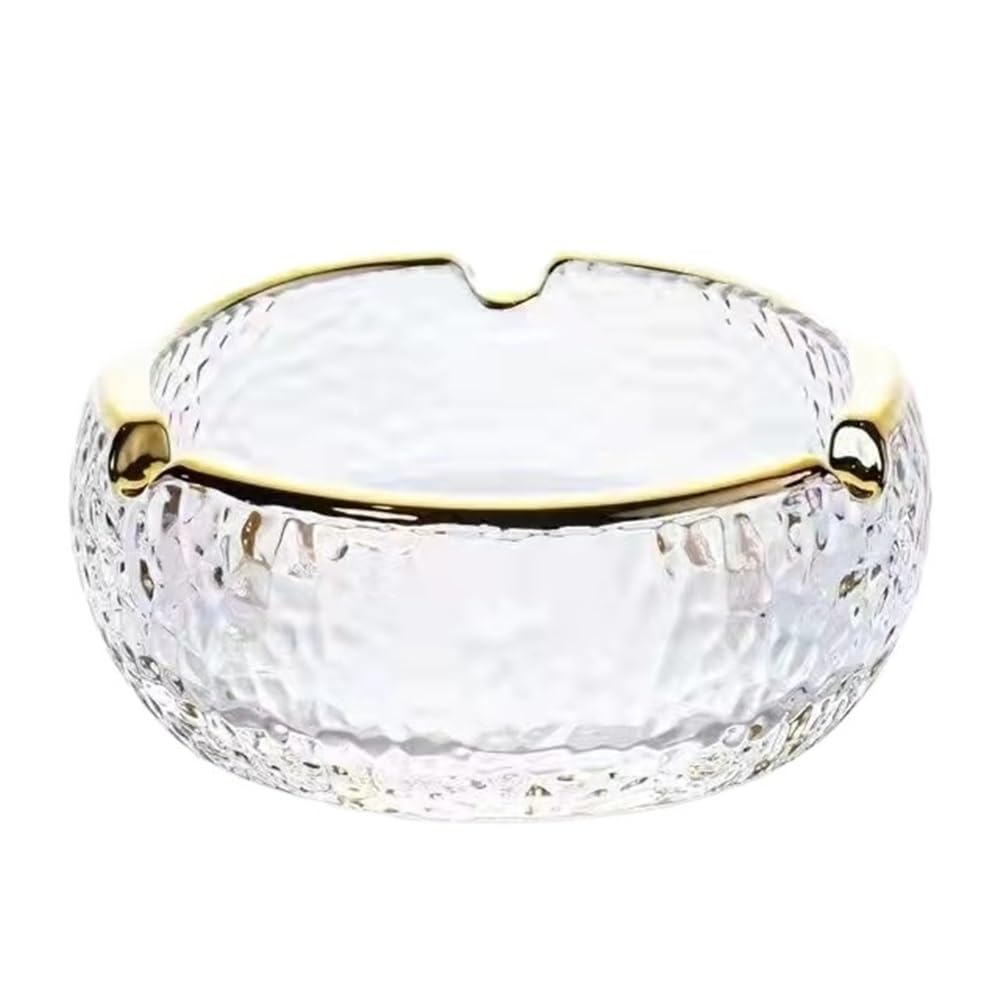 Cigarettes Ashtrays Glass Ashtray with Rim Compact Desktop Cigarette Tray