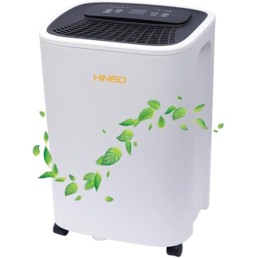 HINISO 10L Compressor Dehumidifier for Home & Basement up to