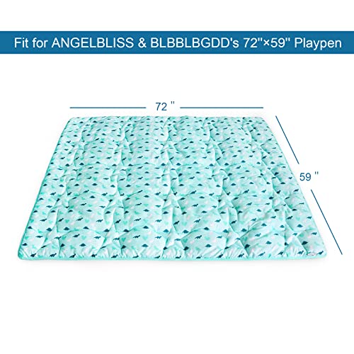Baby Play Mat For 72'' X 59'' Playpen, Large & Thick Baby Mat For Floor, Playmat For Babies And Toddlers, Non Slip Cushioned Baby Crawling Mat For Playpen, Easy Clean Foam Play Mat, Dinosaur #TOP2