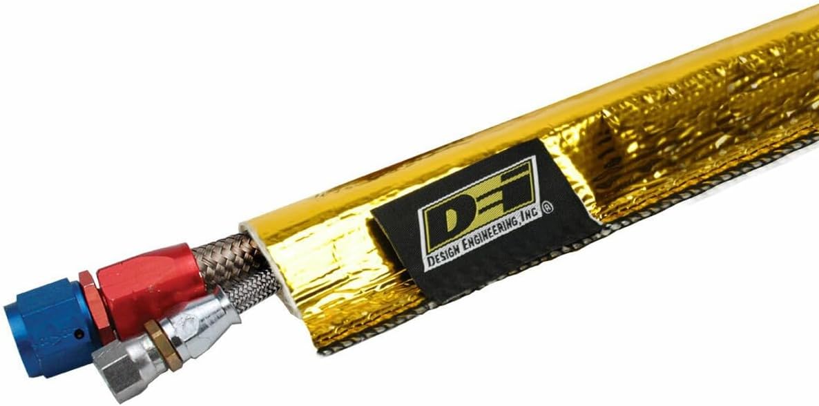 Design Engineering Heat Sheath GOLD™ – 1" I.D. x 36" High-Temperature Line Sleeving | Reflects Radiant Heat up to 800°F