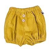 kurze hosen jungen 140 Breitcord aus 100% Baumwolle Bloomers Cord senfgelb kurze Hose Shorts Breitcord mit Gummizug Mädchenhose Babyhose Jungenhose Mitwachsmode handmade Mummelito Baby (86/92, senfgelb)